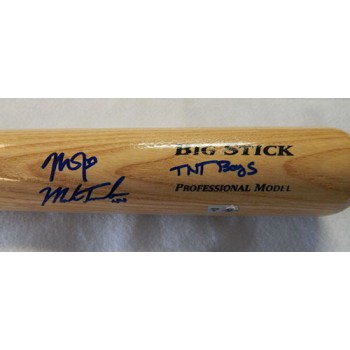 Los Angeles Angels Mike Trout Mark Trumbo Signed Big Stick Bat MLB Authenticated