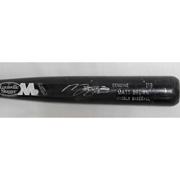 Matt Brown Los Angeles Angels Signed Game Used Bat JSA Authenticated