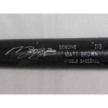 Matt Brown Los Angeles Angels Signed Game Used Bat JSA Authenticated