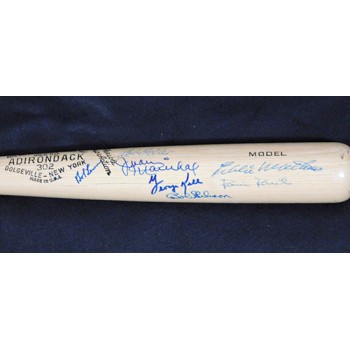 Baseball Hall Of Fame Signed 7 Sigs Bat Gibson Mathews Lemon Kell JSA Authentic