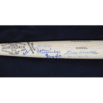 Baseball Hall Of Fame Signed 7 Sigs Bat Gibson Mathews Lemon Kell JSA Authentic