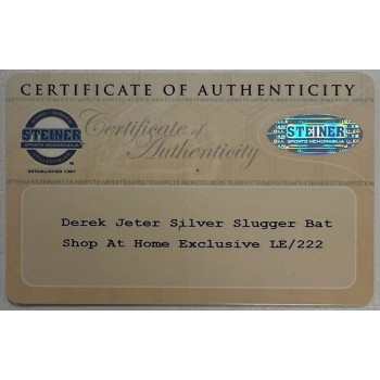 Derek Jeter Signed Silver Slugger Bat MLB Steiner Authenticated LE 170/222