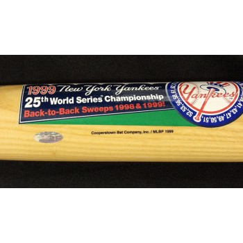 Derek Jeter Signed 1999 New York World Series Bat MLB Steiner Authenticated