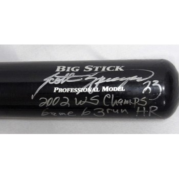 Scott Spiezio Signed Rawlings Big Stick Bat JSA Authenticated 2002 WS Champs