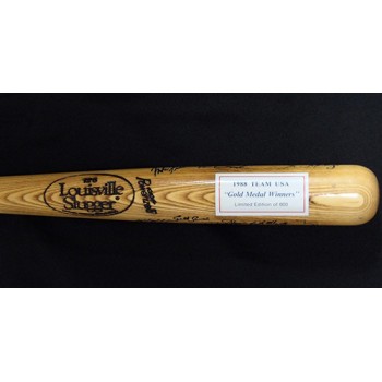 Team USA 1988 Team Signed Louisville Slugger LE Bat by 20 JSA Authenticated