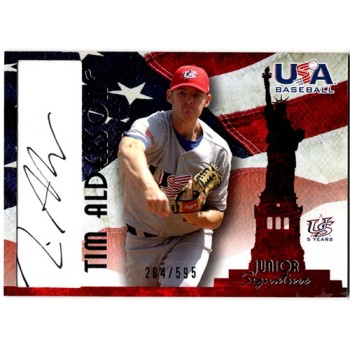 Tim Alderson Signed 2007 USA Baseball Junior Signature Black Ink /595 #A-34