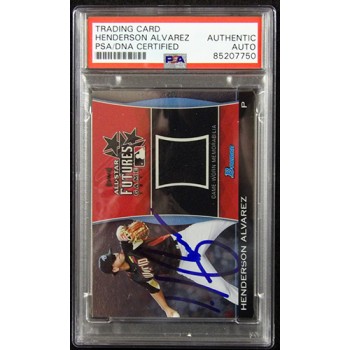 Henderson Alvarez Signed 2011 Bowman Draft Futures Game Relic Card #FGR-HA PSA