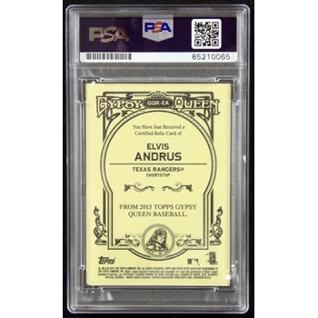 Elvis Andrus Signed 2013 Topps Gypsy Queen Relic Card #GQR-EA PSA Authenticated