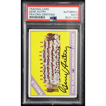 Gene Autry California Angels Signed 1965 Topps Card #131 PSA Authenticated