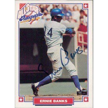 Ernie Banks Signed 1993 Nabisco All Star Autographs Card JSA Authenticated