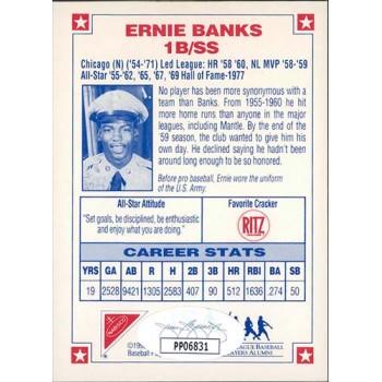 Ernie Banks Signed 1993 Nabisco All Star Autographs Card JSA Authenticated