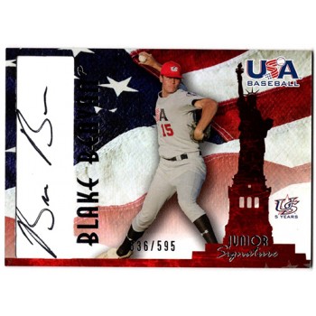 Blake Beavan Signed 2007 USA Baseball Junior Signature Black Ink /595 #A-29