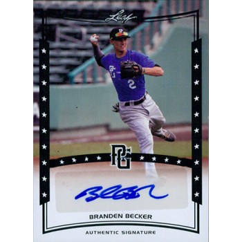 Branden Becker Signed 2014 Leaf Perfect Game Baseball Card #A-BB5