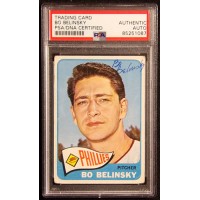 Bo Belinsky Philadelphia Phillies Signed 1965 Topps Card #225 PSA Authenticated