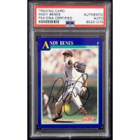 Andy Benes San Diego Padres Signed 1991 Score Card #538 PSA Authentic