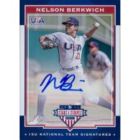 Nelson Berkwich Signed 2017 Panini USA Baseball Card #1 /199