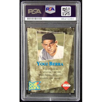 Yogi Berra Signed 1995 Collector's Edge Ball Park Franks Card PSA Authenticated