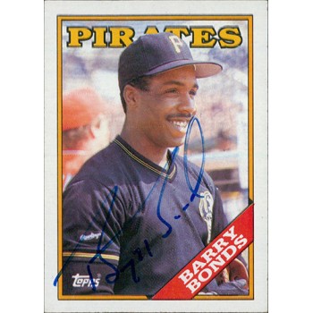 Barry Bonds Pittsburgh Pirates Signed 1988 Topps Card #450 JSA Authenticated