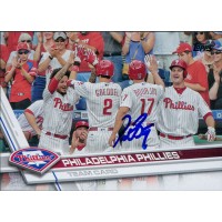 Peter Bourjos Phillies Signed 2017 Topps Series 1 Card #174 JSA Authenticated