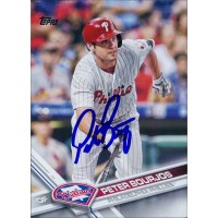 Peter Bourjos Phillies Signed 2017 Topps Series 2 Card #661 JSA Authenticated