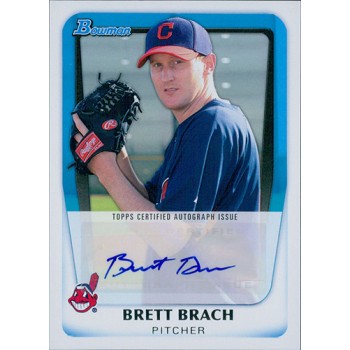 Brett Brach Cleveland Indians Signed 2010 Bowman Card #BPA-BBR