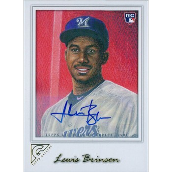 Lewis Brinson Milwaukee Brewers Signed 2017 Topps Gallery Rookie Card #149