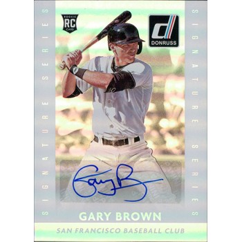 Gary Brown San Francisco Giants Signed 2015 Donruss Card #9