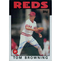 Tom Browning Cincinnati Reds Signed 1986 Topps Jumbo Card #16 JSA Authenticated Tom Browning Cincinnati Reds Signed 1986 Topps Jumbo Card #16 JSA Authenticated