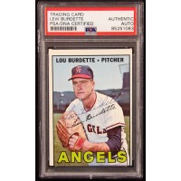 Lou Burdette California Angels Signed 1967 Topps Card #265 PSA Authenticated