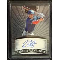 Evan Carter Texas Rangers Signed 2023 Panini Select Youth Explosion Card #YES-EC