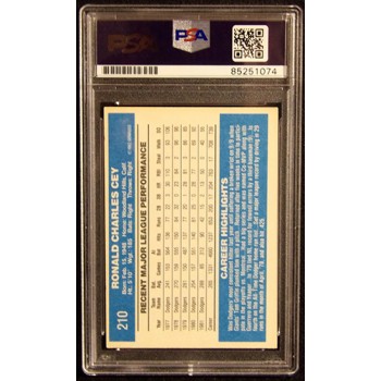 Ron Cey Los Angeles Dodgers Signed 1982 Donruss Card #210 PSA Authenticated