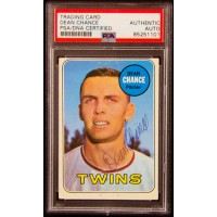 Dean Chance Minnesota Twins Signed 1969 Topps Card #620 PSA Authenticated