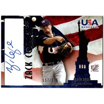 Zack Cozart Signed 2007 USA Baseball National Signature Blue Ink /275 #A-6