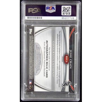 Jesse Crain Signed 2011 Bowman Platinum Relic Card #BAR-JC PSA Auth /1166