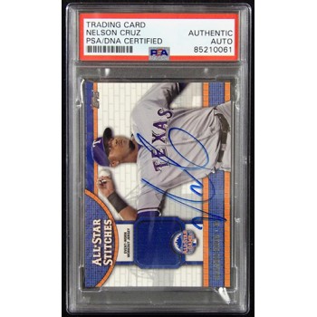 Nelson Cruz Signed 2013 Topps All Star Stitches Card #ASR-NC PSA Authenticated