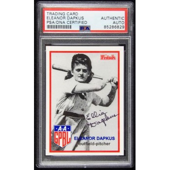 Eleanor Dapkus AAGPBL Signed 1995 Larry Fritsch Card #48 PSA Authenticated