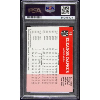 Eleanor Dapkus AAGPBL Signed 1995 Larry Fritsch Card #48 PSA Authenticated