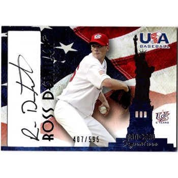 Ross Detwiler Signed 2007 USA Baseball National Signature Black Ink /595 #A-10