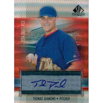 Thomas Diamond Texas Rangers Signed 2004 Upper Deck SP Prospects Card #295