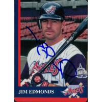 Jim Edmonds Anaheim Angels Signed 1997 Mothers Cookies Card #5 JSA Authenticated