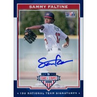 Sammy Faltine Signed 2017 Panini Stars & Stripes USA Baseball Card #8 /199