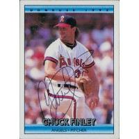 Chuck Finley Angels Signed 1991 1992 Donruss Card #225 JSA Authenticated
