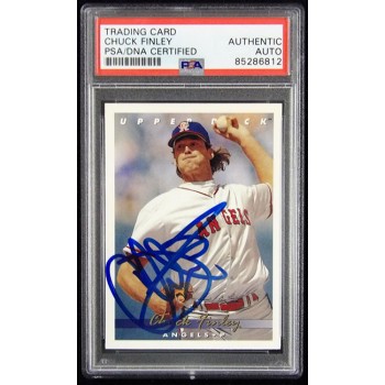 Chuck Finley California Angels Signed 1992 Upper Deck Card #77 PSA Authenticated