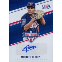 Michael Flores Signed 2018 Panini USA Stars & Stripes Baseball Card #SS-MF /187