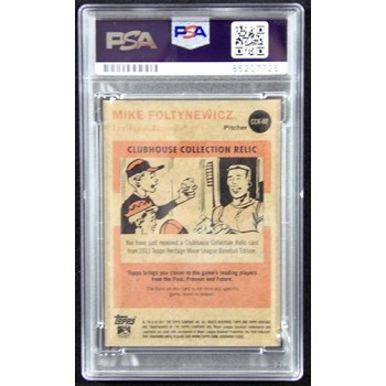 Mike Foltynewicz Signed 2011 Topps Heritage Clubhouse Relic Card #CCR-MF PSA Aut