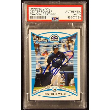 Dexter Fowler Signed 2006 Bowman Draft Picks & Prospects Relic Card #BDPP75 PSA