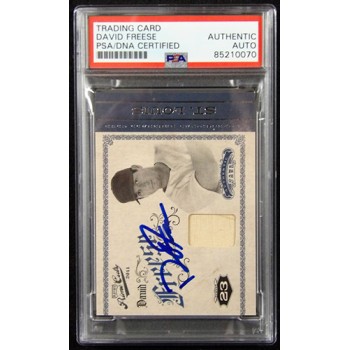 David Freese Signed 2012 Panini Playoff Prime Cuts Card #10 PSA Authenticated