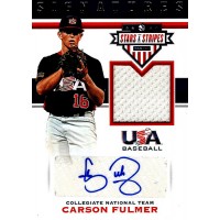 Carson Fulmer Signed 2017 Panini Stars & Stripes USA Baseball Jrsy Card #95 /234