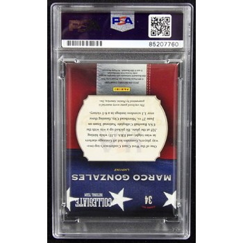Marco Gonzales Signed 2013 Panini USA Baseball Game Gear Relic Card #34 PSA Auth
