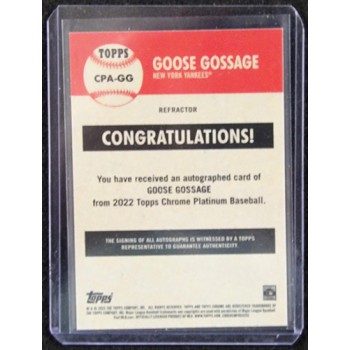 Goose Gossage Signed 2022 Topps Chrome Platinum Anniversary Card #CPA-GG